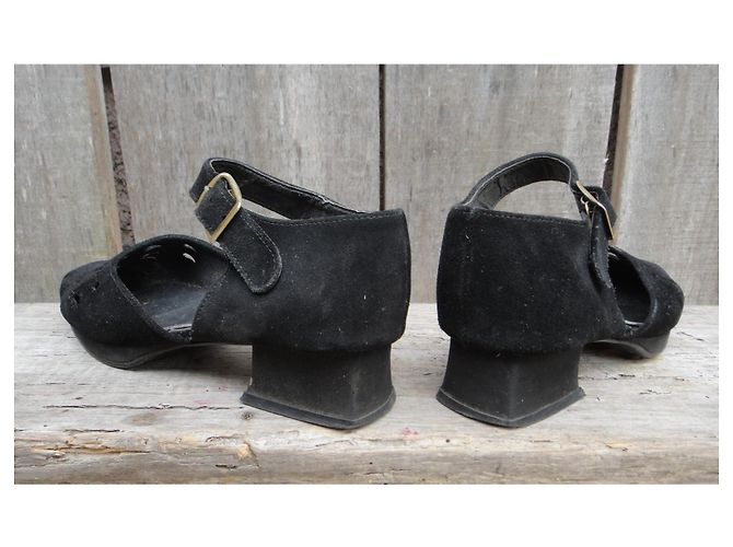 Autre Marque Sandali in suede traforato nero 37 - vista 4