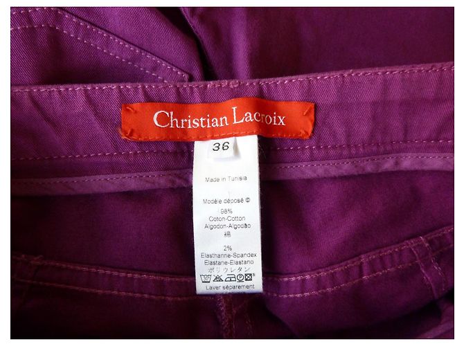 Bermuda Christian Lacroix Viola in Cotone Porpora - vista 2