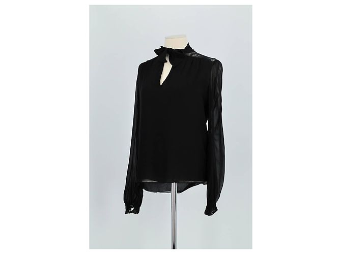 Giambattista Valli Blusa de seda negra Negro - vista 4