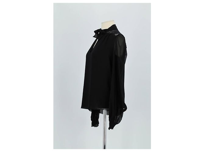 Giambattista Valli Blusa de seda negra Negro - vista 5