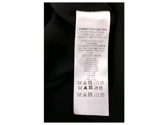 Giambattista Valli Blusa de seda negra Negro - vista 8