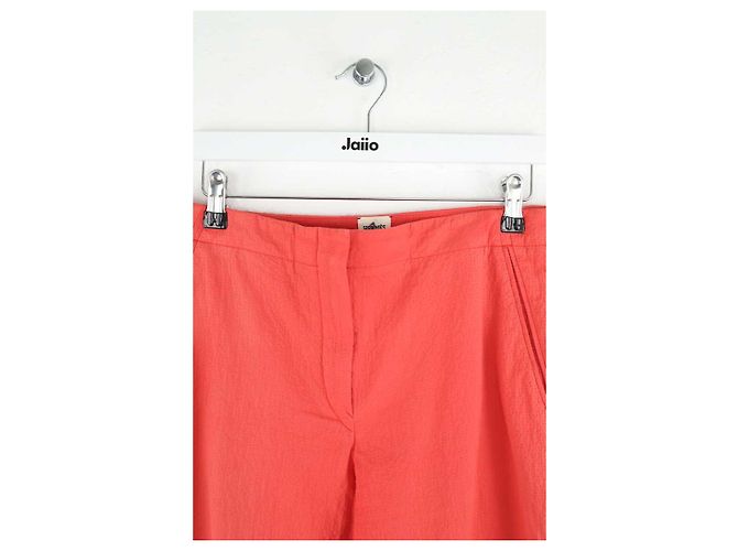 Hermès Pantalones rectos de algodón rojo Roja - vista 2