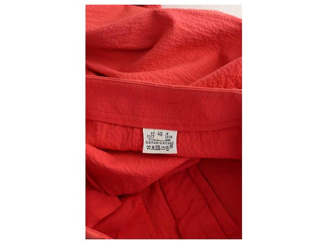 Hermès Pantalones rectos de algodón rojo Roja - vista 6