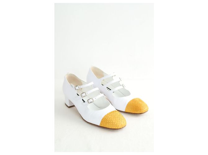 Carel Tacchi in pelle bianchi Bianco - vista 3