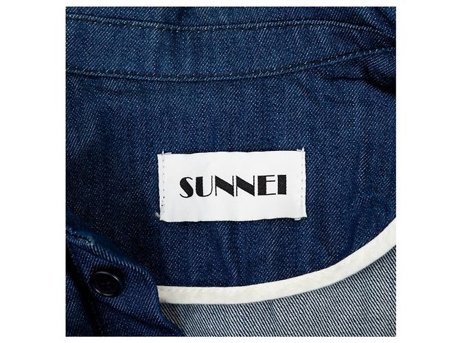 Autre Marque Polo Sunnei in denim blu a maniche corte - vista 13