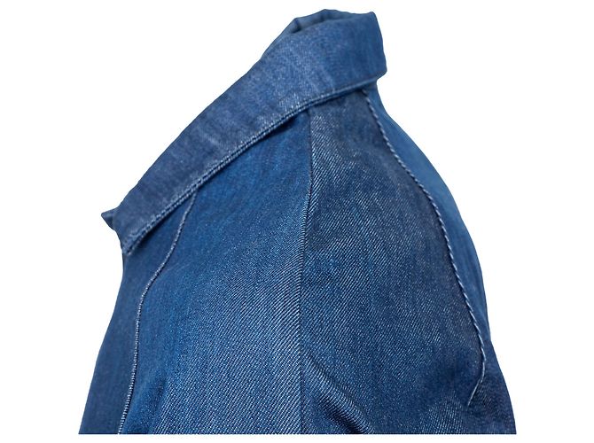 Autre Marque Polo Sunnei in denim blu a maniche corte - vista 4