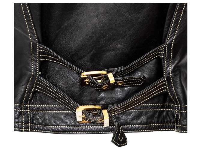 Gianni Versace Lederweste Schwarz - Ansicht 12