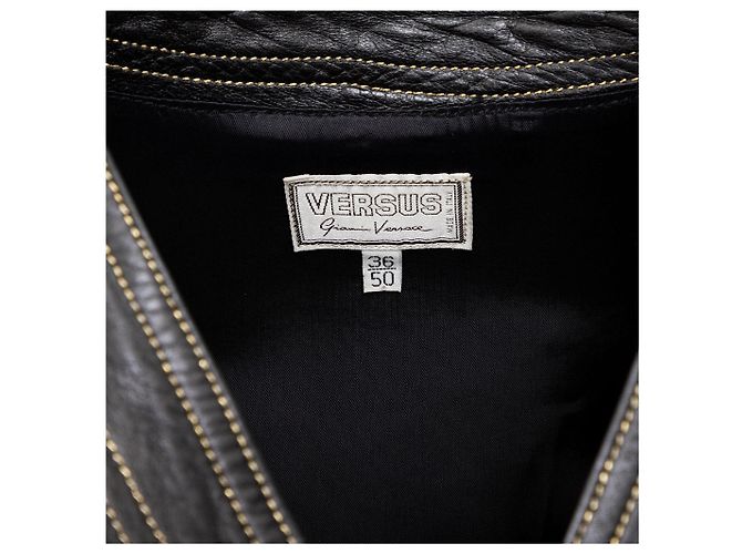 Gianni Versace Lederweste Schwarz - Ansicht 13