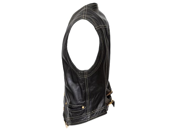 Gianni Versace Lederweste Schwarz - Ansicht 2