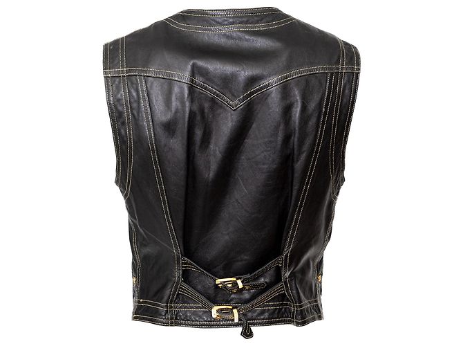 Gianni Versace Lederweste Schwarz - Ansicht 3