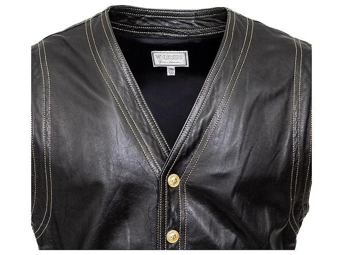 Gianni Versace Lederweste Schwarz - Ansicht 4
