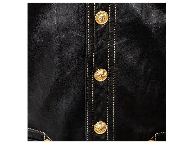 Gianni Versace Lederweste Schwarz - Ansicht 7
