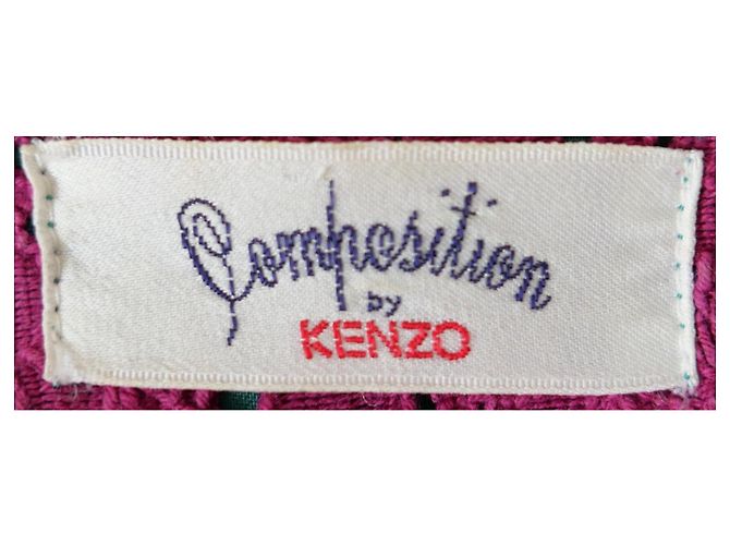 Abito mini svasato Kenzo Composition anni '80 rosa e verde - vista 5