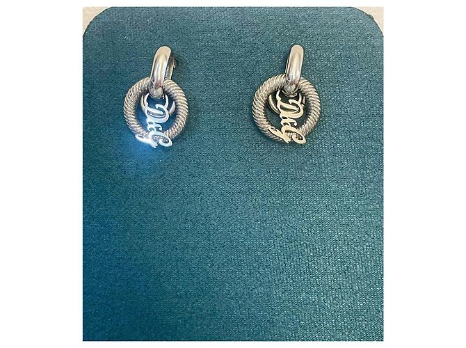 Pendientes refinados DOLCE & GABBANA mod. DJ0770 de acero plateado con trabajo de malla marina Plata - vista 12