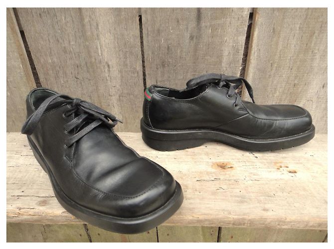 Derby Gucci in pelle nera Nero - vista 3