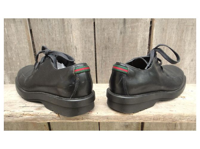 Derby Gucci in pelle nera Nero - vista 4
