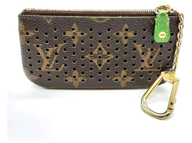 Monedero perforado Monogram Louis Vuitton Castaño Verde Verde claro - vista 2