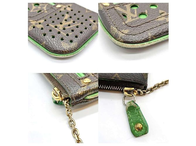 Monedero perforado Monogram Louis Vuitton Castaño Verde Verde claro - vista 5