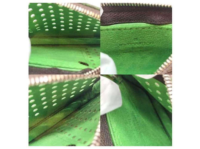 Monedero perforado Monogram Louis Vuitton Castaño Verde Verde claro - vista 6