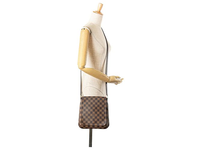 Louis Vuitton Musette Salsa in Damier Ebène marrone con tracolla lunga - vista 11
