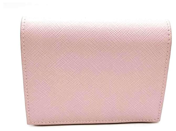 Billetera bi-fold Saffiano de Prada en rosa - vista 2