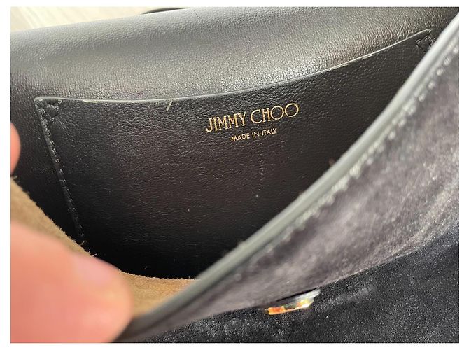 Borsa a tracolla Jimmy Choo in suede nero - vista 9