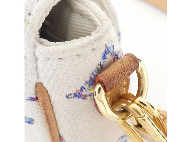 Borsa a Spalla Louis Vuitton Tweed Monogram Multicolor Wallet on Chain Ivy M83499 Bianco Multicolore - vista 6