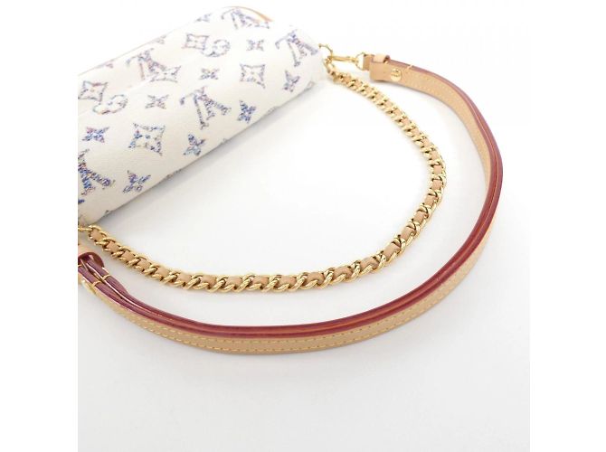 Borsa a Spalla Louis Vuitton Tweed Monogram Multicolor Wallet on Chain Ivy M83499 Bianco Multicolore - vista 7