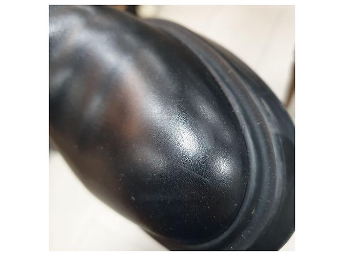 Hermès Schwarze Leder-Ankle Boots von Hermes Veo Größe 38 - Ansicht 10