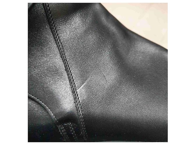 Hermès Schwarze Leder-Ankle Boots von Hermes Veo Größe 38 - Ansicht 11