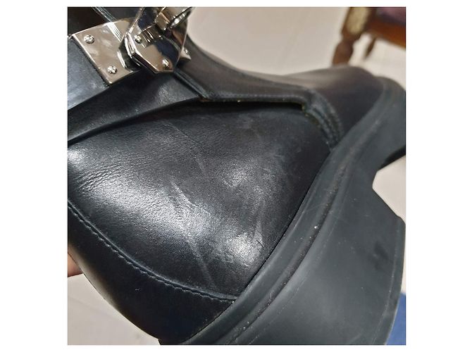 Hermès Schwarze Leder-Ankle Boots von Hermes Veo Größe 38 - Ansicht 9