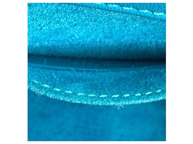 Saint Laurent Sac de Jour Nano Blu in Pelle Turchese - vista 9