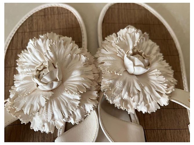 Chanel Ledersandalen Weiß Größe 38 - Ansicht 7