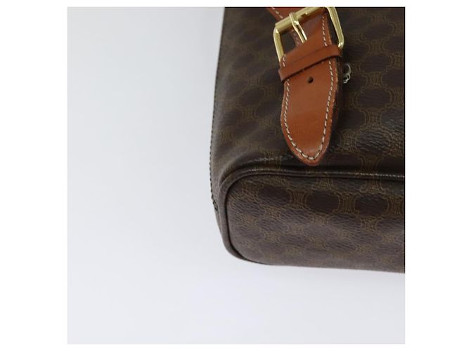Céline CELINE Macadam Canvas Backpack PVC Leather Brown Gold Auth 124859 Golden - view 15