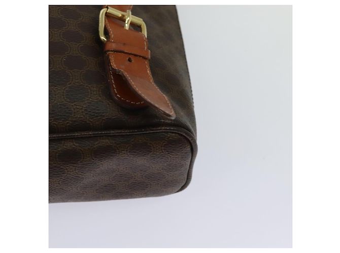 Céline CELINE Macadam Canvas Backpack PVC Leather Brown Gold Auth 124859 Golden - view 16