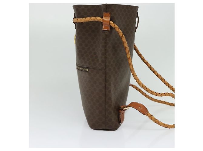 Céline CELINE Macadam Canvas Backpack PVC Leather Brown Gold Auth 124859 Golden - view 3
