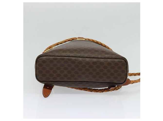 Céline CELINE Macadam Canvas Backpack PVC Leather Brown Gold Auth 124859 Golden - view 5