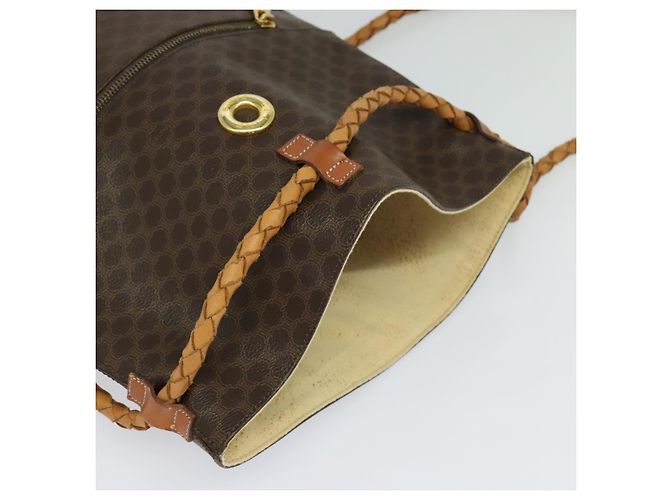 Céline CELINE Macadam Canvas Backpack PVC Leather Brown Gold Auth 124859 Golden - view 6