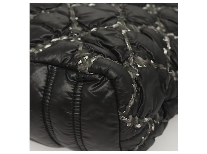 CHANEL Catena Parigi Bizantino Borsa a Spalla Nylon Nero Argento CC Auth BD2076 - vista 13