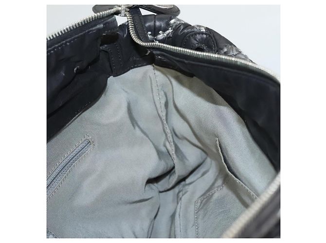 CHANEL Catena Parigi Bizantino Borsa a Spalla Nylon Nero Argento CC Auth BD2076 - vista 17