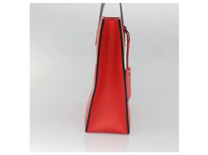 Borsa a mano in pelle BALENCIAGA Cable Shopper S 2way Rossa Argento 371177 Auth BD2212 Rosso - vista 3