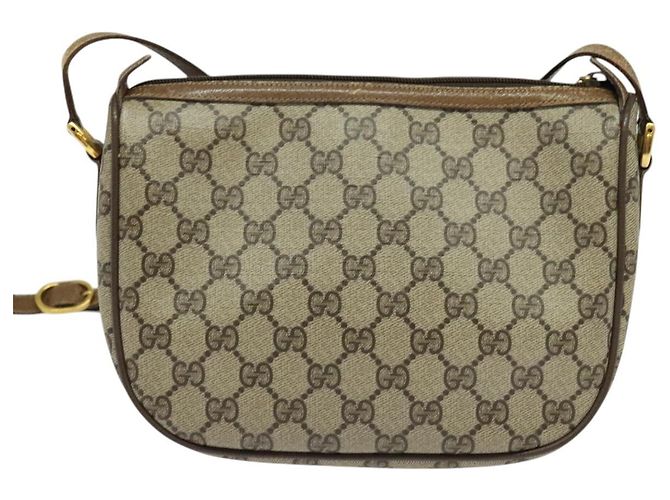 GUCCI GG Supreme Web Sherry Line Borsa a Spalla PVC Beige 56 02 032 Auth BD2176 D'oro - vista 3