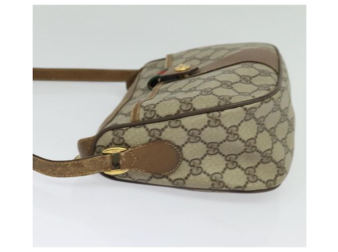 GUCCI GG Supreme Web Sherry Line Borsa a Spalla PVC Beige 56 02 032 Auth BD2176 D'oro - vista 4