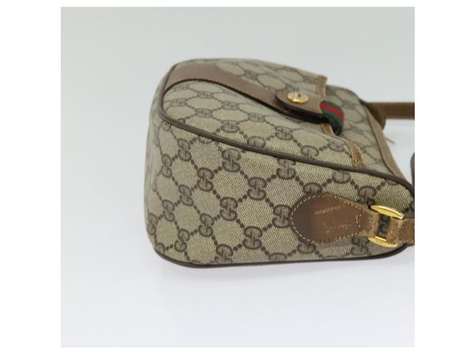 GUCCI GG Supreme Web Sherry Line Borsa a Spalla PVC Beige 56 02 032 Auth BD2176 D'oro - vista 5
