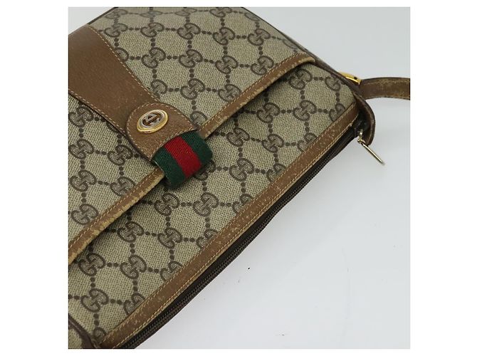 GUCCI GG Supreme Web Sherry Line Borsa a Spalla PVC Beige 56 02 032 Auth BD2176 D'oro - vista 6