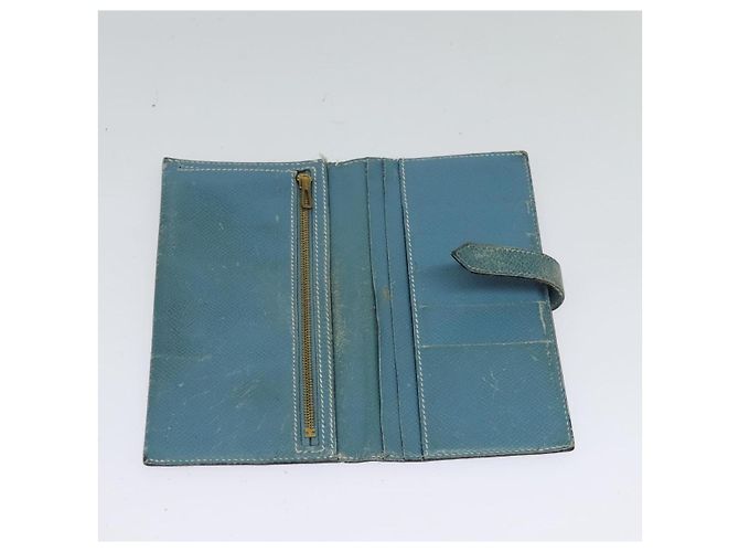 Hermès HERMES Billetera Larga de Cuero Azul Auth bs26436 - vista 13