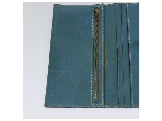 Hermès HERMES Billetera Larga de Cuero Azul Auth bs26436 - vista 14