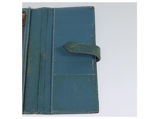 Hermès HERMES Billetera Larga de Cuero Azul Auth bs26436 - vista 15