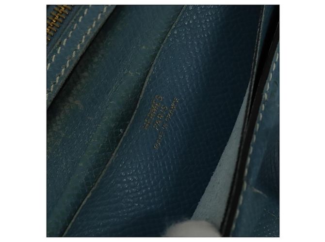 Hermès HERMES Billetera Larga de Cuero Azul Auth bs26436 - vista 16