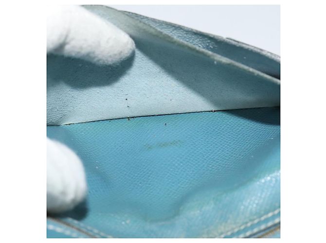 Hermès HERMES Billetera Larga de Cuero Azul Auth bs26436 - vista 19